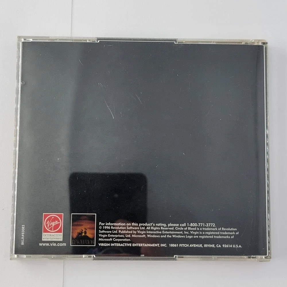 Circle of Blood (PC Windows 95 MS Dos) - 2 Discs + Manual 1996 Virgin Interacti